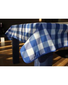 Vichy geruit tafellaken in blauwe kleur - geschikt voor binnen en buiten