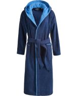 Egeria Calypso effen kinderbadjas met capuchon 385 Dark Blue/326 Atlantic Blue 