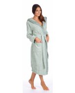 Egeria Benny dames badjas met capuchon gravel