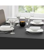 Damast ROND en effen ZWART tafelkleed - STIJLVOL en TIJDLOOS