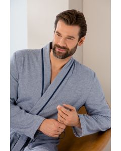 Cawö Heren badjas badstof 5707.16 blauw