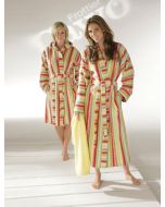 Dames kimono badstof gestreept 7082 met capuchon
