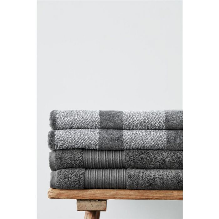 Beddinghouse Sheer Stripe handdoek katoen Antraciet online kopen