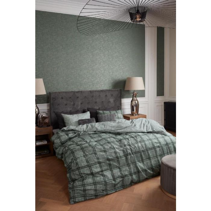 verkeer Rusteloosheid Expertise Riviera Maison Hawick dekbedovertrek flanel groen 140 x 200/220 cm + 1x